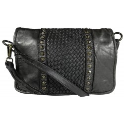 Leather handbag Vintage 5748A black