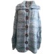 Dámský pletený vlněný svetr šedomodrý