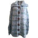 Women's knitted wool sweater gray-blue