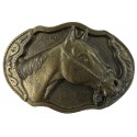 Decorative belt clip Horse head, color brass