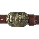 Decorative belt clip Three horses, color brass