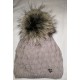 Zimní pletená vlněná čepice šedá