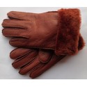 Zimné dámske kožené rukavice čierne 1