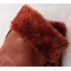 Zimní dámské kožené rukavice hnědo-červená