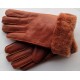 Zimné dámske kožené rukavice hnědé