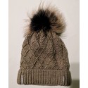 Winter knitted wool cap dark-blue