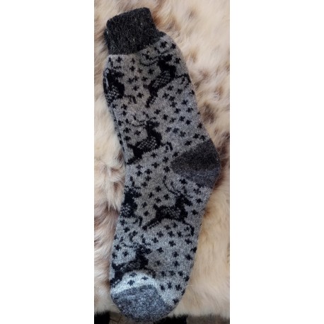Vlnené ponožky motív jelene 2