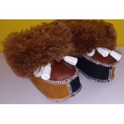 Furry shoes for children black-brown