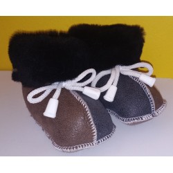 Children's brown leather boots
