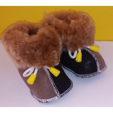 Children's brown leather boots