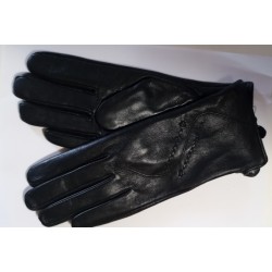 Zimní dámské kožené rukavice černé  velikost 8,5