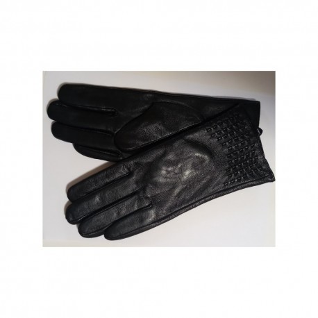 Zimní dámské kožené rukavice černé 2