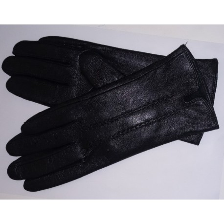 Zimné dámske kožené rukavice čierne 2