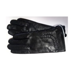 Zimní dámské kožené rukavice černé  velikost 7,5 - M