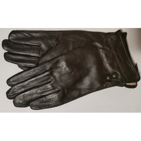 Zimní dámské kožené rukavice tmavě hnědá  velikost 7 - S