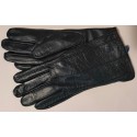 Zimní dámské kožené rukavice tmavě modré velikost 9- XXL
