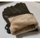Zimní dámské kožené rukavice tmavě hnědá velikost 7,5 - M