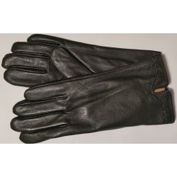 Zimné dámske kožené rukavice čierne 2