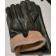 Zimní dámské kožené rukavice tmavě šedé  velikost 8,5