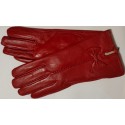 Zimní dámské kožené rukavice červené velikost 8,5- XL